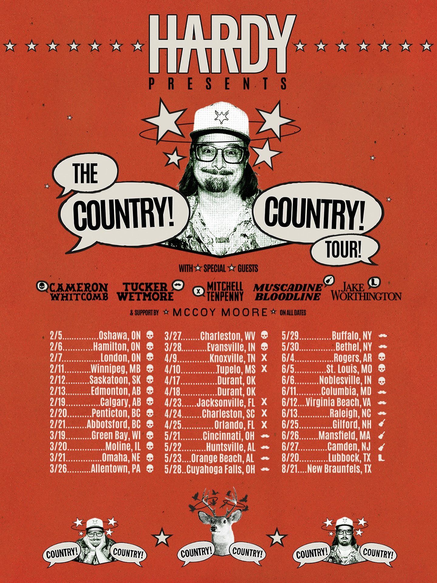 Cameron Whitcomb The Country! Country! Tour Tour Poster 2026